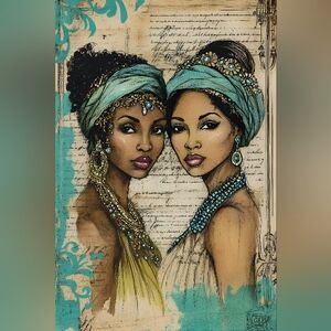 4pc=African American Women Prints